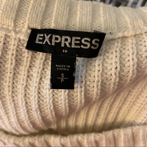 Express White Knit Long Sleeve Sweater size small - Picture 4 of 4
